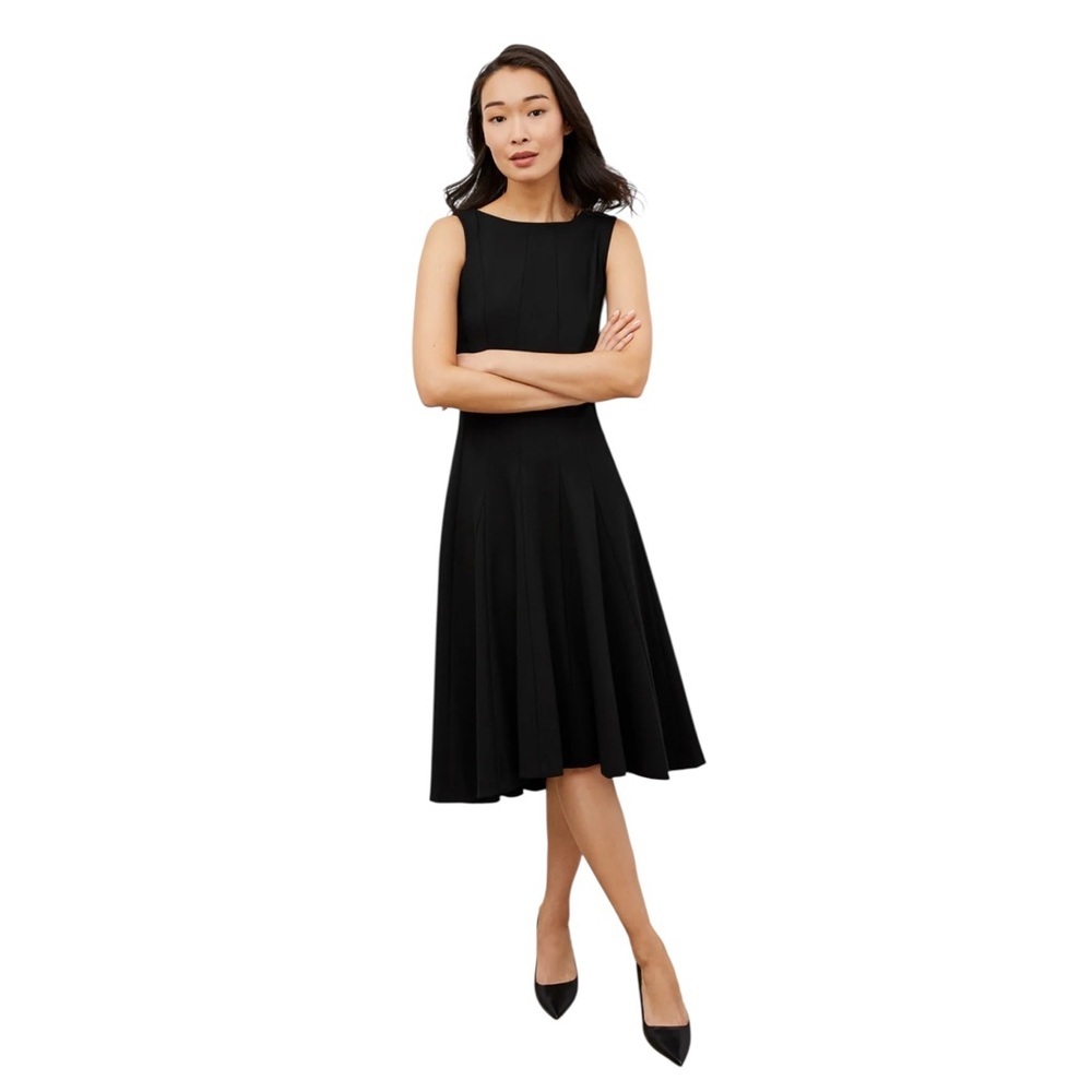 MM.LaFleur The Gabriella Dress in Black Midi Fit-and-Flare Dress
